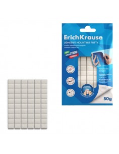 ErichKrause Masilla Adhesiva - 50 Gramos - Reutilizable - Facil de Retirar - Multisuperficie - Color Blanco