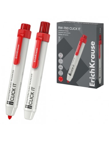 ErichKrause RW-700 Click it Rotulador para Pizarra Blanca - Sistema Retractil - Punta Conica - Trazo de 2.0mm - Tinta a Base