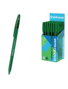 ErichKrause R-301 Stick Original Boligrafo con Capuchon - Punta de 1.0mm - Cuerpo Transparente - Trazo 0.5mm - Tinta de