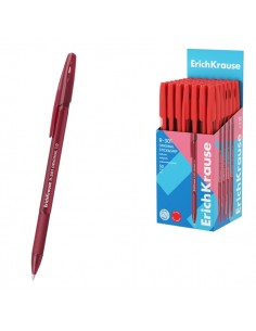 ErichKrause R-301 Stick and Grip Original Boligrafo con Capuchon - Punta de 1.0mm - Cuerpo Transparente - Trazo 0.5mm - Zona