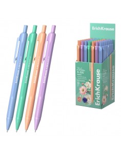 ErichKrause R-305 Matic Pastel Bloom Boligrafo Retractil - Modelos Surtidos - Trazo 0.35mm - Color Azul