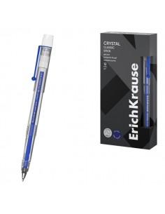 ErichKrause Crystal Stick Classic Boligrafo con Capuchon - Punta de 0.5mm - Trazo 0.4mm - Tinta de Gel - Resistente al Agua -