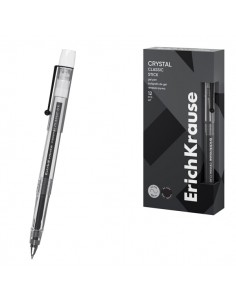 ErichKrause Crystal Stick Classic Boligrafo con Capuchon - Punta de 0.5mm - Trazo 0.4mm - Tinta de Gel - Resistente al Agua -