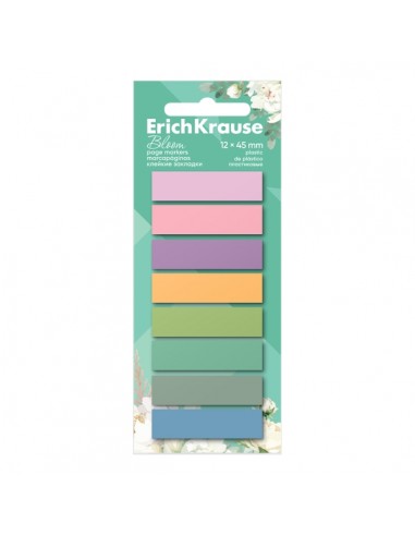 ErichKrause Pastel Bloom Pack de 8 Blocs de 20 Marcadores de Pagina - Reposicionables - Plastico - 12x45mm - Colores Surtidos