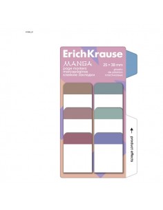 ErichKrause Manga Pack de 6 Blocs de 10 Marcadores de Pagina - Reposicionables - Plastico - 25X38mm - Colores Surtidos