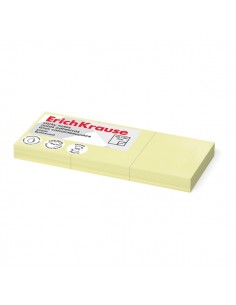 ErichKrause Pack de 3 Blocs de 100 Notas Adhesivas Reposicionables - Papel de 75g m2 - 40X50mm - Pegamento a Base de Agua -