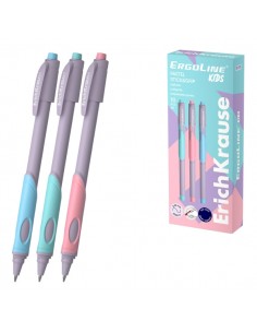 ErichKrause ErgoLine Kids Boligrafo Retractil - Modelos de Cuerpo Surtidos - Trazo 0.25mm - Color Azul