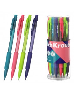 ErichKrause Reef Portaminas - Mina HB de 0.5mm - Goma de Borrar Integrada - Ergonomico - Colores Surtidos