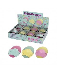 ErichKrause Color Pod Floral Soul Expositor con 30 Gomas de Borrar - Caucho Termoplastico - Hipoalergenico - Libre de Polvo y