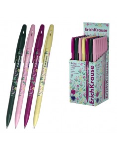 ErichKrause R-301 Stick Floral Soul Boligrafo con Capuchon - Modelos Surtidos - Trazo 0.35mm - Tinta de Secado Rapido - Tapa