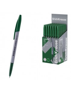 ErichKrause Slender Stick Grey Boligrafo con Capuchon - Punta de Aguja 0.7mm - Cuerpo Opaco Gris - Trazo 0.26mm - Tinta de