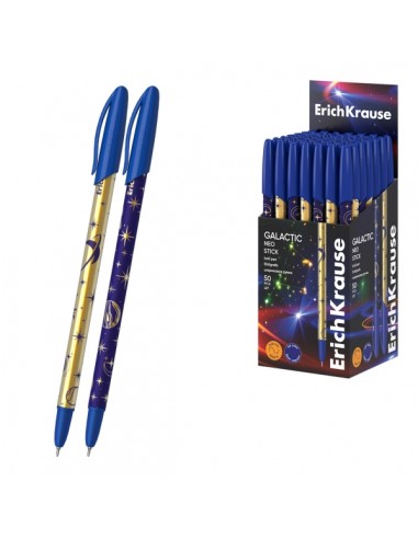ErichKrause Neo Stick Galactic Boligrafo con Capuchon - Modelos Surtidos - Trazo 0.26mm - Tinta de Baja Viscosidad - Tapa