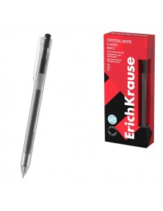 ErichKrause Crystal Note Matic Classic Boligrafo Retractil - Punta de 0.5mm - Trazo 0.4mm - Color Negro