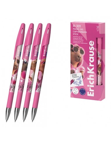 ErichKrause R-301 Magic Gel Stick CapyBarbara Boligrafo Borrable - Modelos Surtidos - Trazo 0.4mm - Tinta de Gel - Resistente