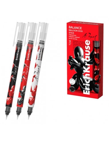 ErichKrause Balance Stick Balloon Dog Boligrafo con Capuchon - Modelos Surtidos - Trazo 0.35mm - Tinta Libre con Regulador de