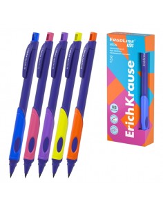 ErichKrause ErgoLine Kids Neon Portaminas - Mina HB de 2.0mm - Sacapuntas Integrado - Ergonomico - Colores Surtidos