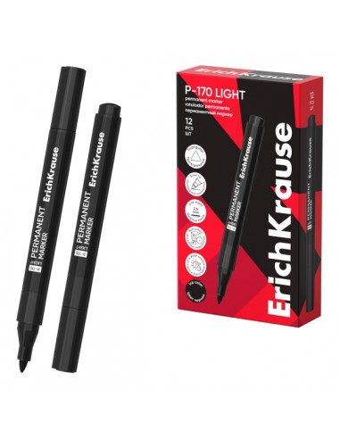 ErichKrause P-170 light Rotulador Permanente - Punta Conica - Trazo de 2.5mm - Resistente al Agua y a la Luz -