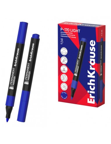 ErichKrause P-170 light Rotulador Permanente - Punta Conica - Trazo de 2.5mm - Resistente al Agua y a la Luz -