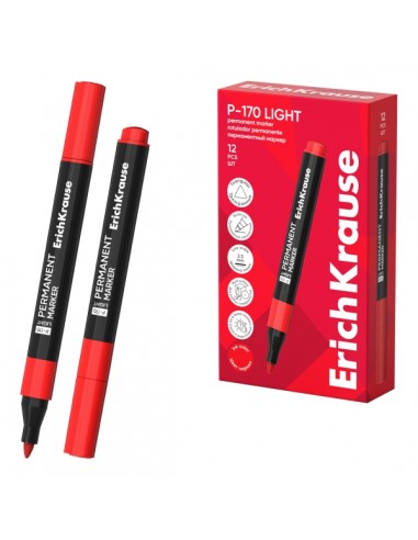 ErichKrause P-170 light Rotulador Permanente - Punta Conica - Trazo de 2.5mm - Resistente al Agua y a la Luz -