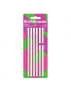 ErichKrause Neon Pack de 8 Blocs de 20 Marcadores de Pagina - Reposicionables - Plastico - 3 Formatos Diferentes - Colores