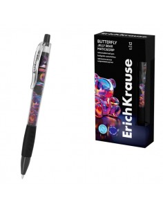 ErichKrause Butterfly Matic and Grip Jelly Bear Boligrafo Retractil - Punta de 0.7mm - Trazo 0.28mm - Zona de Agarre de Goma