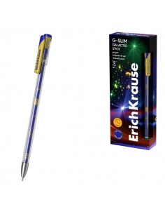 ErichKrause G-Slim Stick Galactic Boligrafo con Capuchon - Punta de 0.5mm - Trazo 0.4mm - Tinta de Gel - Resistente al Agua -