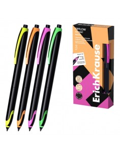 ErichKrause TipFlow Matic Accent Boligrafo Retractil - Modelos de Cuerpo Surtidos - Trazo 0.4mm - Color Negro