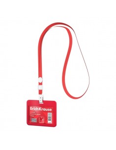 ErichKrause Funda para Tarjeta con Colgante - Orientacion Horizontal - Plastico Abc - Incluye Colgante - Formato 54x85mm -