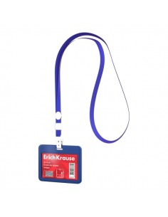 ErichKrause Funda para Tarjeta con Colgante - Orientacion Horizontal - Plastico Abc - Incluye Colgante - Formato 54x85mm -