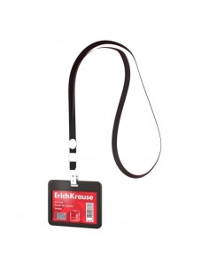 ErichKrause Funda para Tarjeta con Colgante - Orientacion Horizontal - Plastico Abc - Incluye Colgante - Formato 54x85mm -