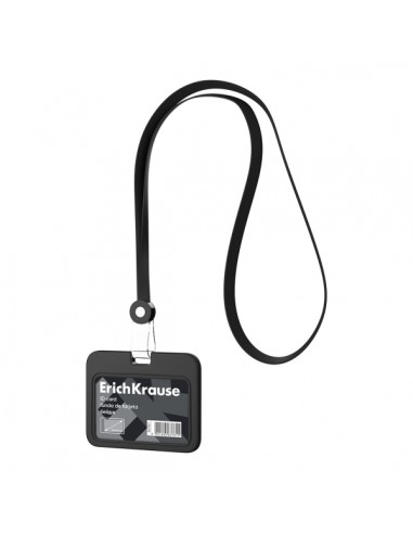 ErichKrause Funda para Tarjeta con Colgante - Orientacion Horizontal - Silicona - Incluye Colgante de 12mm - Formato 54x85mm