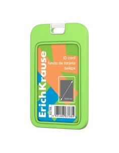 ErichKrause Neon Funda para Tarjeta - Orientacion Vertical - Silicona - Formato 54x85mm - Color Verde