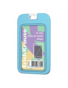 ErichKrause Pastel Funda para Tarjeta - Orientacion Vertical - Silicona - Formato 54x85mm - Color Azul