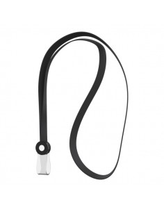 ErichKrause Colgante para Funda de Tarjeta - Silicona - 12mm de Ancho - 40cm de Largo - Color Negro