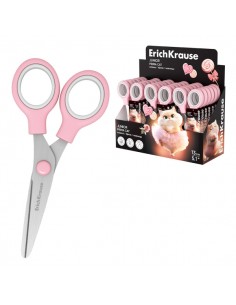 ErichKrause Junior Prima Cat Expositor con 24 Tijeras de 13cm - Mangos de Plastico Resistente a Golpes - Ergonomicas - Color