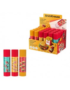 ErichKrause EasyStick Cheat Meal Expositor con 24 Pegamentos en Barra - 15g - Secado Rapido - Multisuperficie - Motivos -