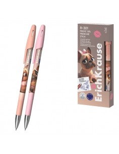 ErichKrause R-301 Magic Gel Stick Frenchie Boligrafo Borrable - Modelos Surtidos - Trazo 0.4mm - Tinta de Gel - Resistente al
