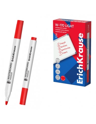 ErichKrause W-170 Light Rotulador para Pizarra Blanca - Facil de Borrar - Punta Conica - Trazo de 2.5mm - Secado Rapido -