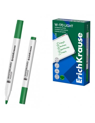 ErichKrause W-170 Light Rotulador para Pizarra Blanca - Facil de Borrar - Punta Conica - Trazo de 2.5mm - Secado Rapido -