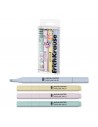 ErichKrause Visioline V-17 Light Milky Pack de 4 Marcadores Fluorescentes - Punta Biselada - Trazo de 0.6 a 3.0mm - Colores