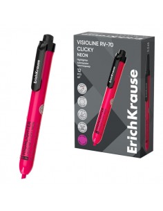 ErichKrause Visioline RV-70 Clicky Neon Marcador Fluorescente - Retractil - Punta Biselada - Trazo de 1.0mm a 3.5mm - Color