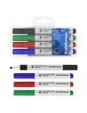 ErichKrause W-170 Light Pack de 4 Rotuladores para Pizarra Blanca - Facil de Borrar - Punta Conica - Trazo de 2.5mm - No