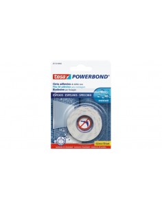 Tesa Powerbond Espejos Cinta Adhesiva de Doble Cara Especial para Espejos 19mm x 1.5m - Color Blanco
