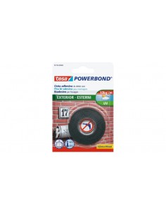 Tesa Powerbond Exteriores Cinta Adhesiva de Doble Cara para Exteriores 19mm x 1.5m - Transperente