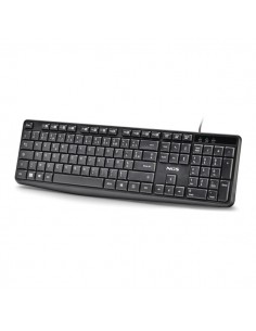 NGS Funky V4 Teclado USB - AZERTY FR - 12 Teclas Multimedia - Teclas de Membrana Silenciosas - Inclinacion Ajustable - Cable