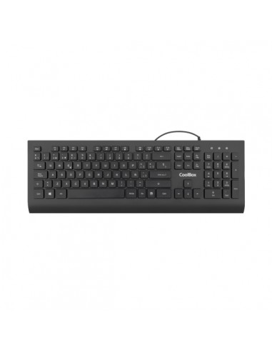 Coolbox FlatPro Teclado USB con 105 Teclas - Teclas planas - QWERTY EspaÃ±ol - Color Negro