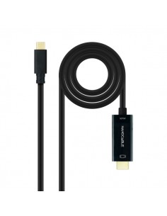 Nanocable Cable Conversor de Video - USB-C a HDMI 1.4 - 4K a 30Hz - Longitud 1.8m - Macho a Macho - Color Negro