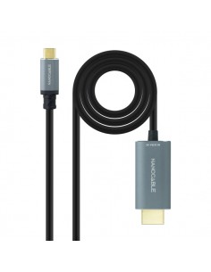 Nanocable Cable Conversor de Video - USB-C a HDMI 2.1 - 8K a 60Hz - Longitud 1.8m - Macho a Macho - Color Negro
