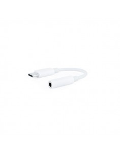 Nanocable Adaptador de Audio - USB-C Macho - Jack 3.5mm Hembra - Longitud 11cm - Color Blanco