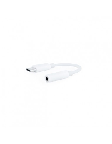 Nanocable Adaptador de Audio - USB-C Macho - Jack 3.5mm Hembra - Longitud 11cm - Color Blanco